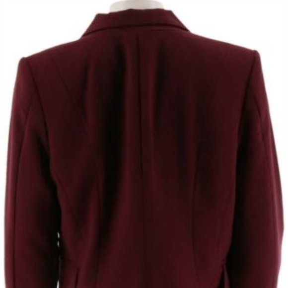 NWT MARK ZUNINO STYLE BUTTON FRONT BLAZER 6 WINE - Picture 6 of 13